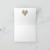 カラフルなハートおよびタイポグラフィのキルトパターン カード (内部)