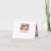 カラフルなハートが重なり合う Save the date カード (裏面)