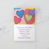 カラフルなハートが重なり合ったSave the date カード (内部)