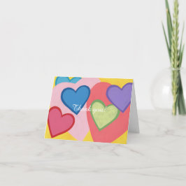 カラフルなハートの感謝カード サンキューカード