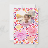 カラフルなハートの教室バレンタインデーの写真 ノートカード (正面)