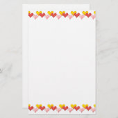 カラフルなハートの文房具 便箋 (正面/裏面)