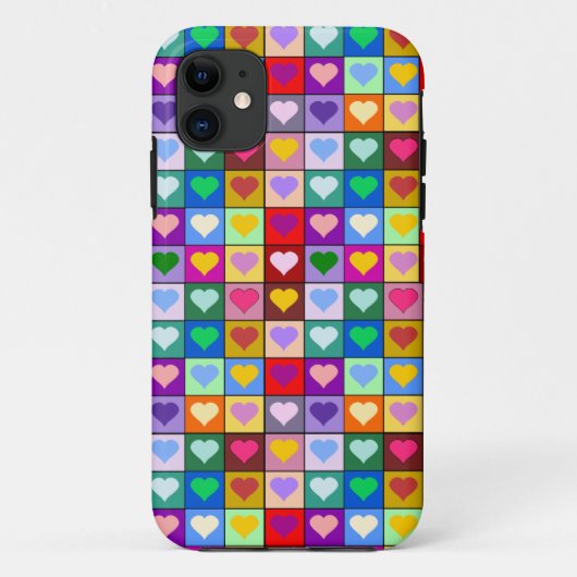 カラフルなハートの正方形 Case-Mate iPhoneケース (裏面)