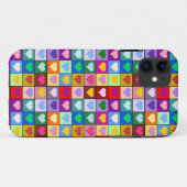 カラフルなハートの正方形 Case-Mate iPhoneケース (裏面(横))
