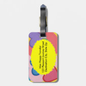 カラフルなハートはパーソナライズな荷物のラベルを層にしました ラゲッジタグ (裏面縦)
