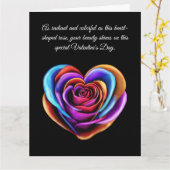 カラフルなハート型のローズ - バレンタインデー - カード (黄色い花)