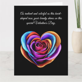 カラフルなハート型のローズ - バレンタインデー - カード