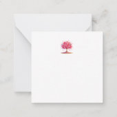 カラフルなハート型の木 ノートカード (裏面)