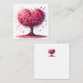 カラフルなハート型の木 ノートカード (正面/裏面)