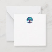 カラフルなハート型の木 ノートカード (裏面)