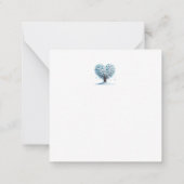 カラフルなハート型の木 ノートカード (裏面)