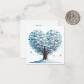 カラフルなハート型の木 ノートカード (正面/裏面インサイチュ)