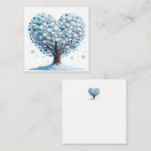 カラフルなハート型の木 ノートカード (正面/裏面)