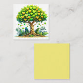 カラフルなハート型の木 ノートカード (正面/裏面)