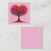 カラフルなハート型の木 ノートカード (正面/裏面)