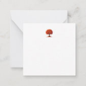 カラフルなハート型の木 ノートカード (裏面)