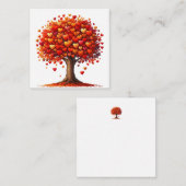 カラフルなハート型の木 ノートカード (正面/裏面)