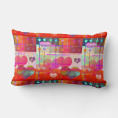 カラフルなハート柄のクッション ランバークッション (裏面)