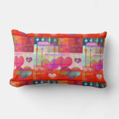 カラフルなハート柄のクッション ランバークッション (正面)