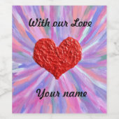 カラフルなハート ワインラベル (シングルラベル)