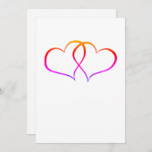 カラフルなハート 招待状 (正面/裏面)