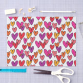 カラフルなハート 薄葉紙 (クラフト)