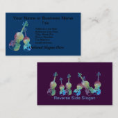 カラフルなバイオリンおよびビオラ 名刺 (正面/裏面)