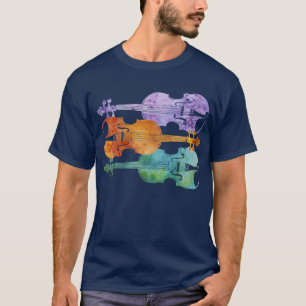 カラフルなバイオリンのトリオ Tシャツ