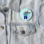 カラフルなバイオリン奏者ボタン 缶バッジ (インサイチュ)