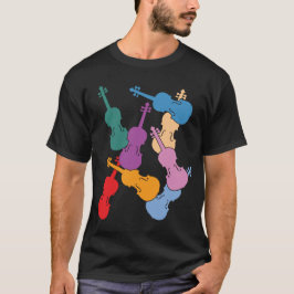 カラフルなバイオリン Tシャツ
