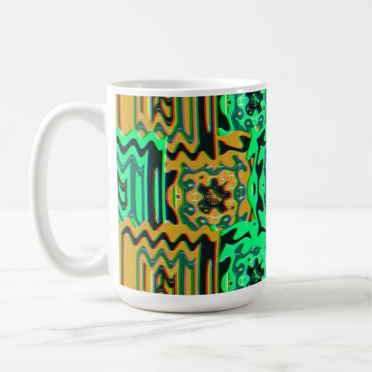 カラフルなバウハウス幾何学デザイン コーヒーマグカップ (左)