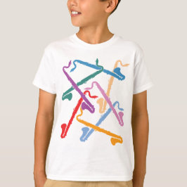 カラフルなバスクラリネット Tシャツ