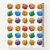 カラフルなバスケットボール キッズ バックトゥスクール ノートブック (裏面)