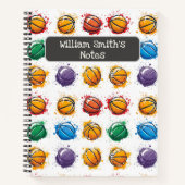 カラフルなバスケットボール キッズ バックトゥスクール ノートブック (正面)