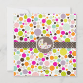 カラフルなバブルガム/ドット 誕生発表 招待状 (裏面)