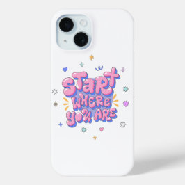 カラフルなバブルレター名言 iPhone 15ケース