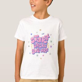 カラフルなバブルレター名言 Tシャツ