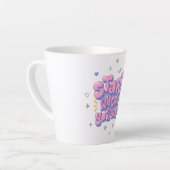 カラフルなバブルレター引用 カフェラテマグ (左アングル)
