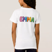 カラフルなバブル文字の可愛い「Emma」デザイン Tシャツ (裏面)