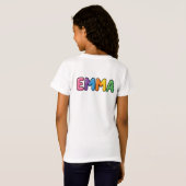 カラフルなバブル文字の可愛い「Emma」デザイン Tシャツ (裏面フル)