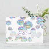 カラフルなバブル バースデー パーティーの招待状 招待状 (スタンド正面)