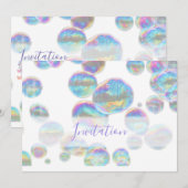 カラフルなバブル バースデー パーティーの招待状 招待状 (正面/裏面)