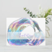 カラフルなバブル バースデー パーティーの招待状 招待状 (スタンド正面)