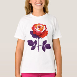 カラフルなバラのイラスト Tシャツ