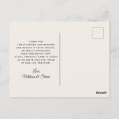 カラフルなバラの水彩花束感謝カード ポストカード (裏面)