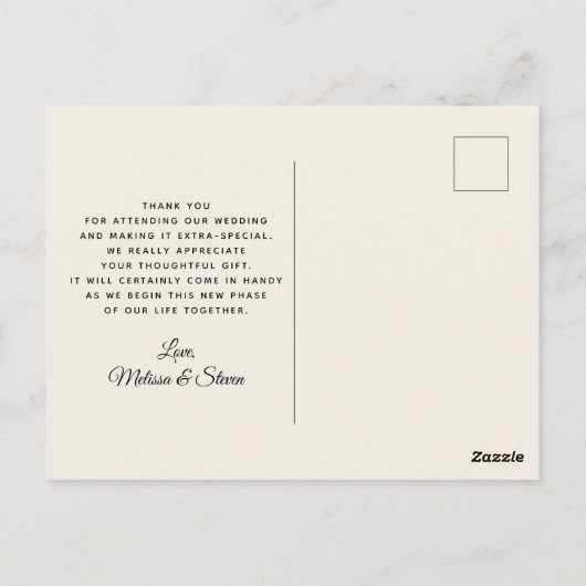 カラフルなバラの水彩花束感謝カード ポストカード (裏面)