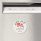 カラフルなバラの水彩花束 Save the Date マグネット (インサイチュ (食洗機))