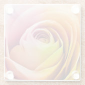 カラフルなバラの花びらの閉めて下さい ガラスコースター (裏面)