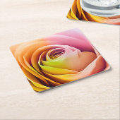 カラフルなバラの花びらの閉めて下さい スクエアペーパーコースター (アングル)