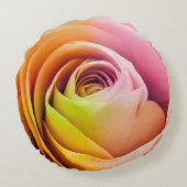 カラフルなバラの花びらの閉めて下さい ラウンドクッション (裏面)